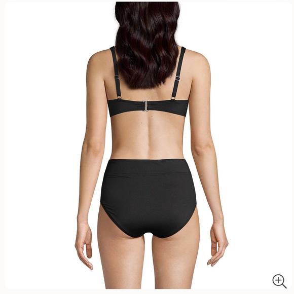 Lands end UPF 50 BLACK underwire twist front bikini 2 PIECE - Picture 2 of 5